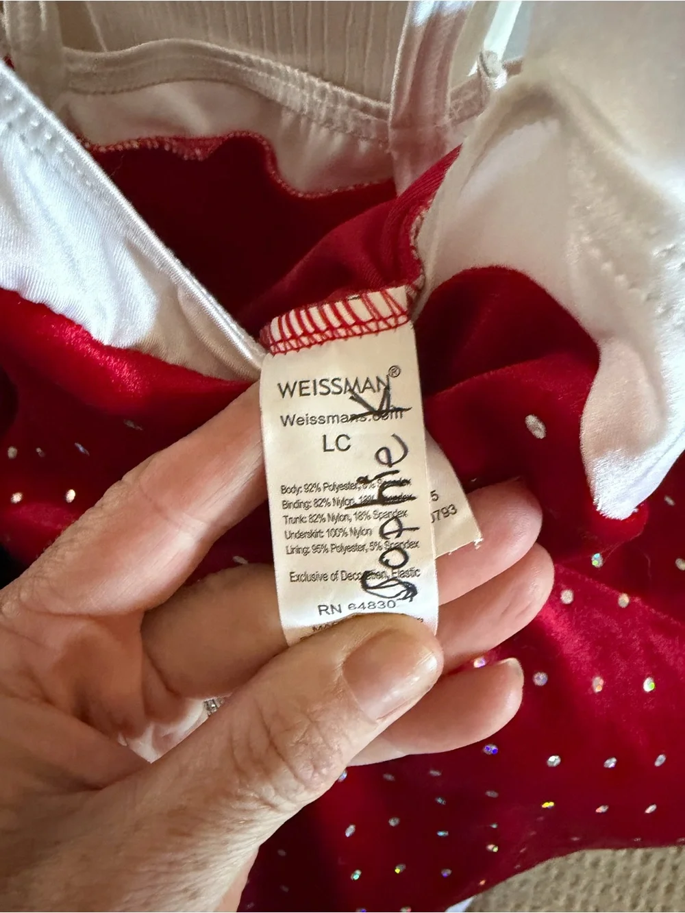 Red Sparkle Holiday Dress Costume with Belt